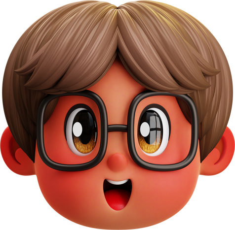 3D head boy student avatar